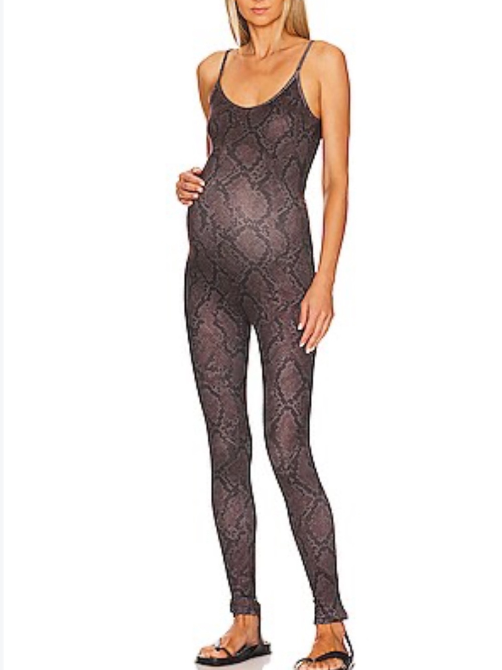 Bumpsuit ✨Maternity Snake Print Spaghetti Strap Jumpsuit